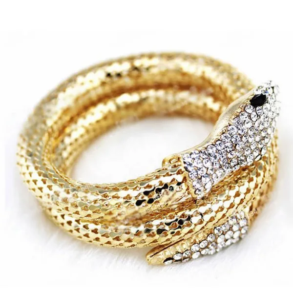 2022 new snake-shaped bracelet punk exaggerated fashion multi-layer full diamond multi-strand snake bracelet 6