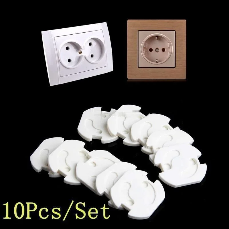 10 Pcs EU Power Socket Electrical Outlet Baby Child Safety Guard Protection Anti Electric Shock Plugs Protector Rotate Cover