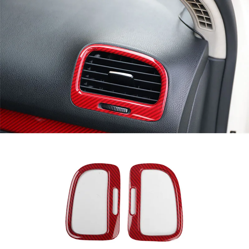 Car Air Vent Outlet Trim Stickers Aria Condizionata Outlet Decorazione Sticker Fibra Di Carbonio Per Vw Golf 6 Gti R 2008-2013 2 Pz/Set