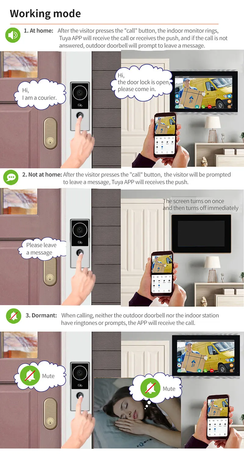 KW06 Wifi Video Doorbell System 1080P Visual Doorphone Door Bell Camera Tuya App