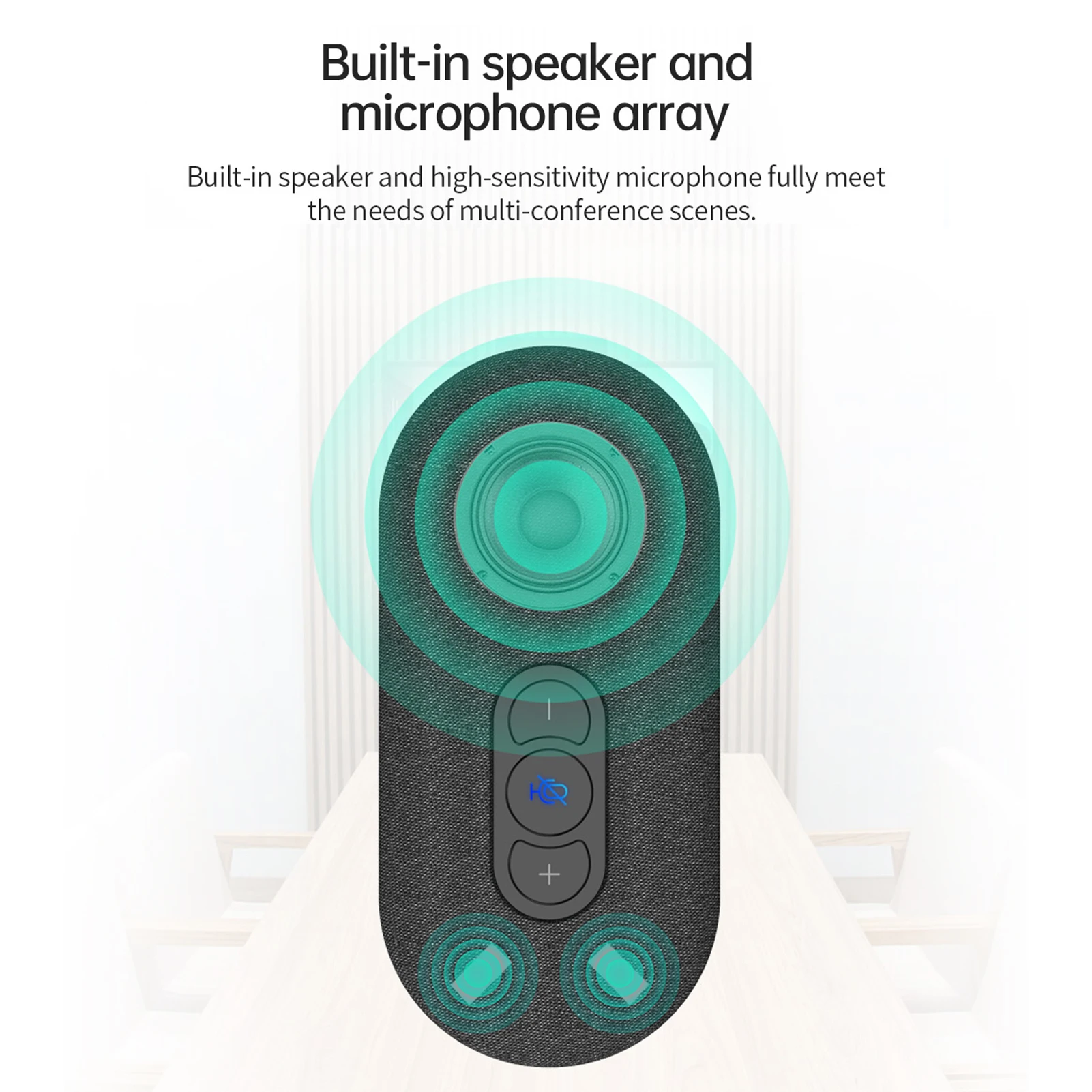 휴대용 USB 회의 마이크 스피커, 내장 Hi-Fi 스피커, 360 ° 무지향성 마이크, 오디오 회의 시스템
