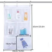 Mesh Hanging Caddy Organizer with Pockets Shower Hanging Organizer Storage Pockets Bathroom Hanger Organizer Bath Toy Holder 2