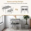 Dining Table Set for 4, Farmhouse Solid Wood Dinette Set w/Rubber Wood Legs, Mid-Century Modern Dining Table and Chairs 5