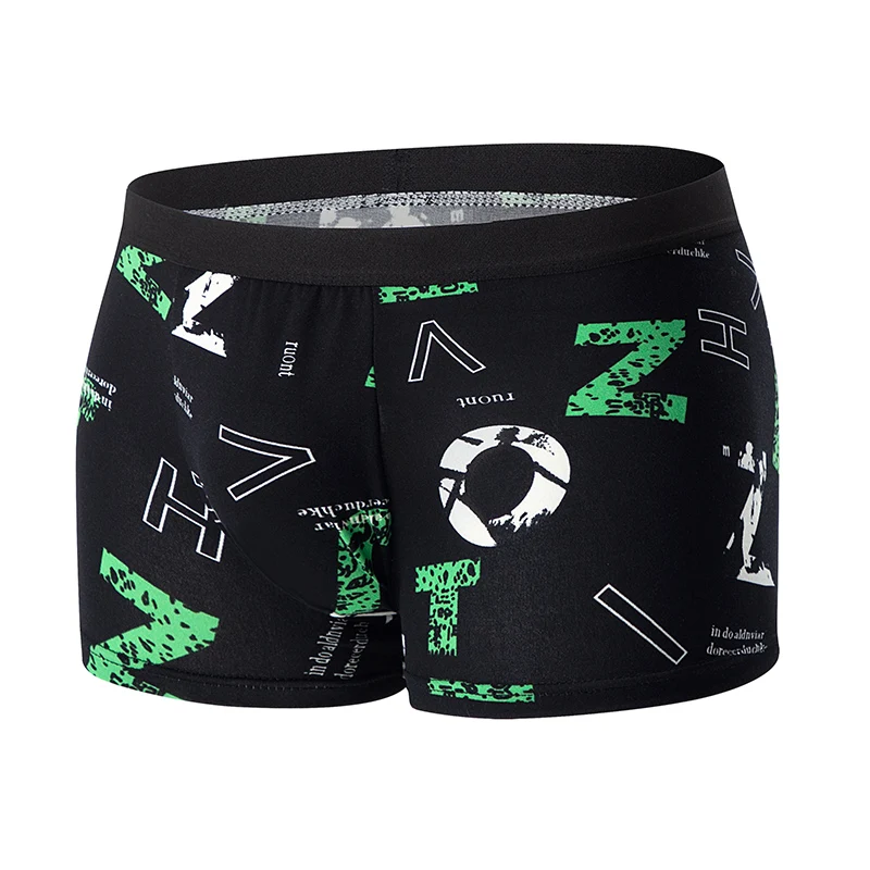 4-piece men's printed letter underwear beach shorts comfortable breathable teenagers plus size underwear up to 6XL. — view 6