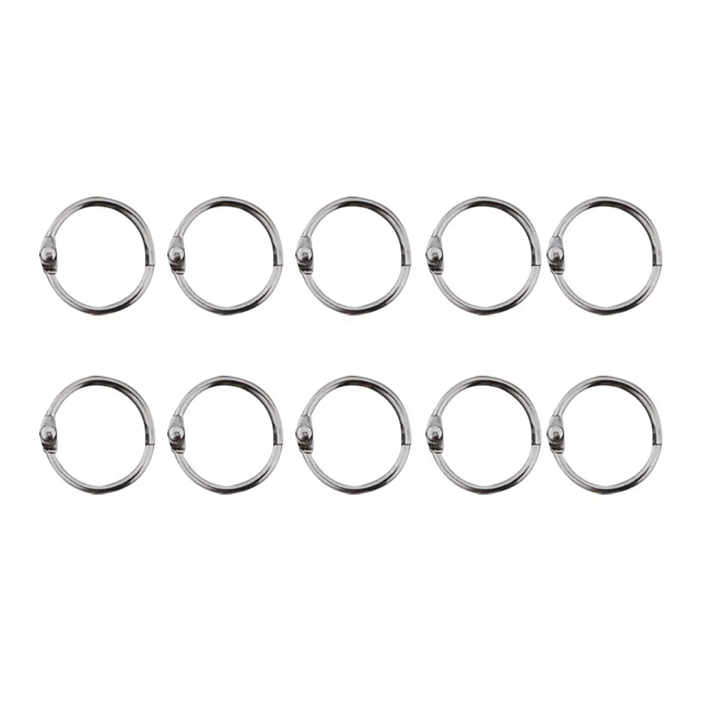 50Pcs 20Mm 프리미엄 금속 바인딩 링 스냅 스타일 북 서클 노트 카드 바인더 키 링 사진 앨범 스크랩북 메모