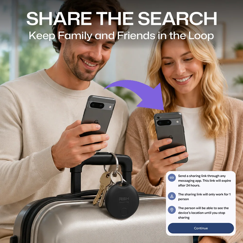 Bluetooth Smart Tag Anti-Loss Finder and Mini Tracker for Keys, Wallets, and Bags