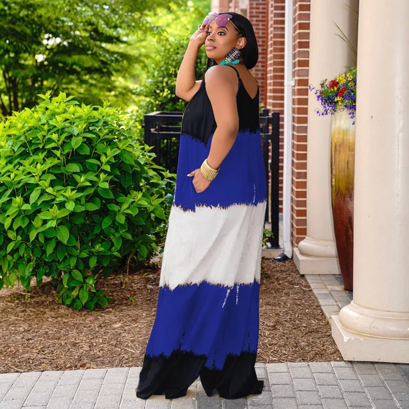 Plus Size Women Jumpsuit Sleeveless Tie Dye One Piece Outfits 2022 Summer Casual Lady Luxury Cloth Fashion Club Wide Leg Pants