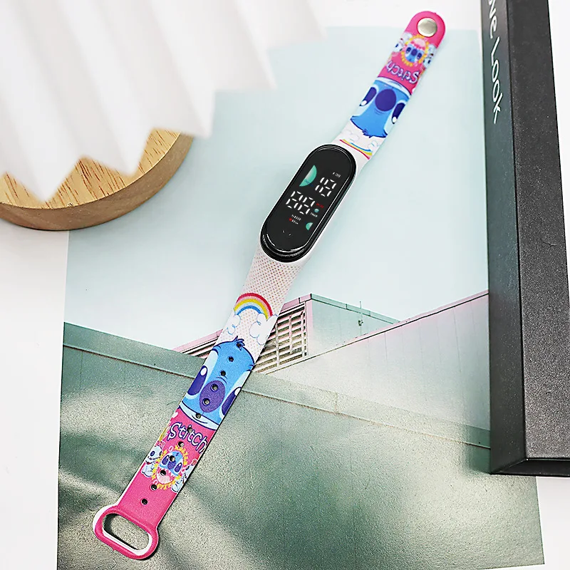 Disney Stitch Wrist Watch Lilo and Stitch Angel Cartoon Printed LED Waterproof Electronic Watch Accessories Student Kids Gift 6