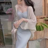 Summer Fashionable Mohair Knitted Cardigans Loose Solid Color Outer Layer With Sun Protection And Lazy Design Sense Tops 1
