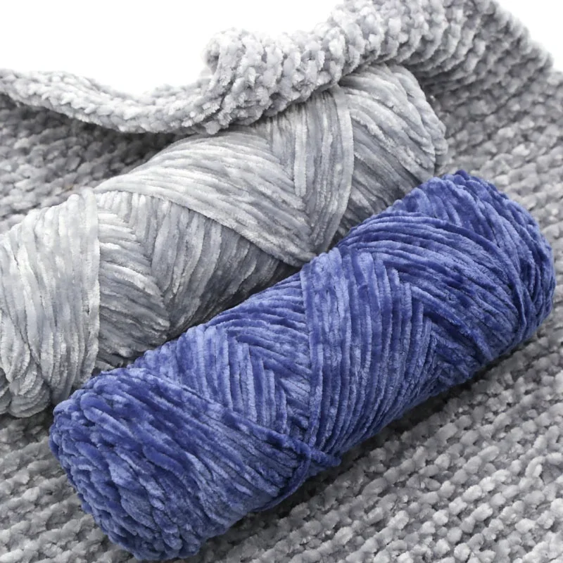 Winter Christmas DIY 100% Polyester Velvet Yarn Accessories Plush Yarn Soft Chenille Yarn for Knitting 1 Skein 100g 120M 6