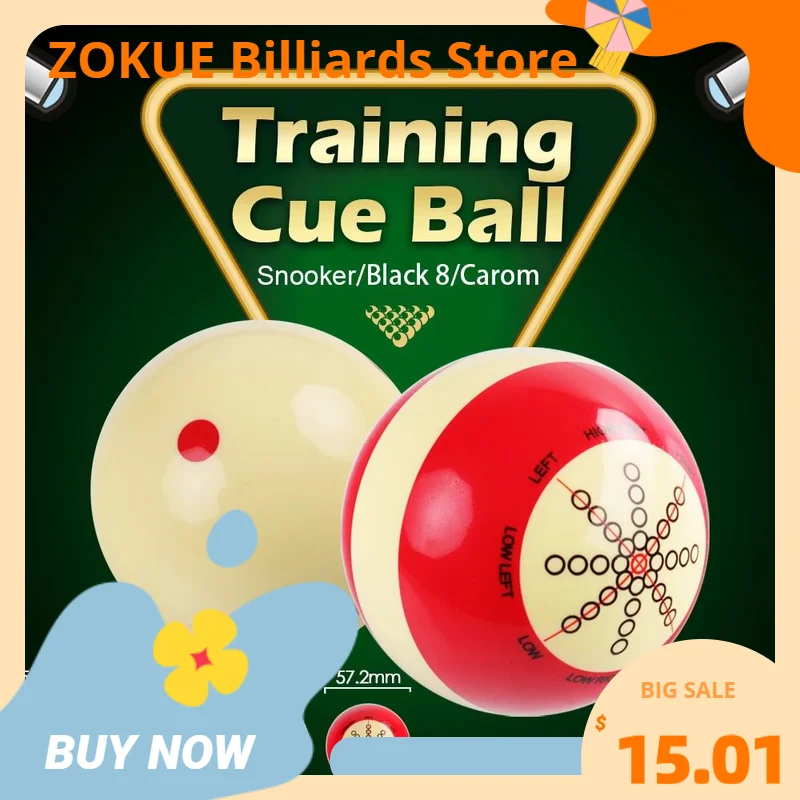 Standard Training Cue Ball Billiard Snoonker Black 8 Carom Ball Resin material Red White Double-sided Design Practice Suit