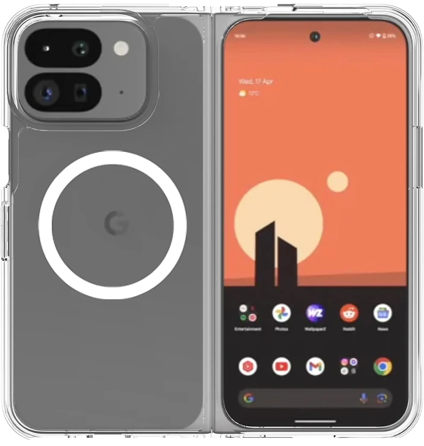 Magnetic Wireless Charging Clear Hard Plastic Phone Case