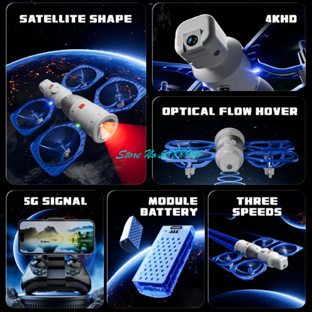 8K Dual Camera 3D Stunt Tumbling Gravity Sensor Remote Control Quadcopter 4CH Optical Flow Hover Headless Model RC Drone Boy Toy 5