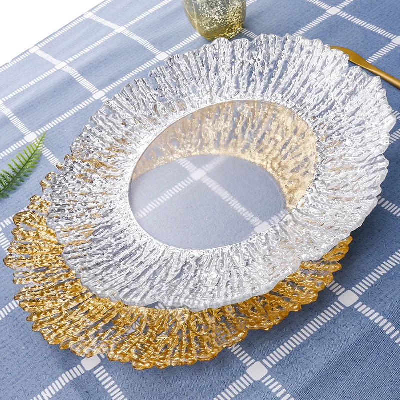 DECO PLATE OLEENA S CLEAR GOLD D20X2CM
