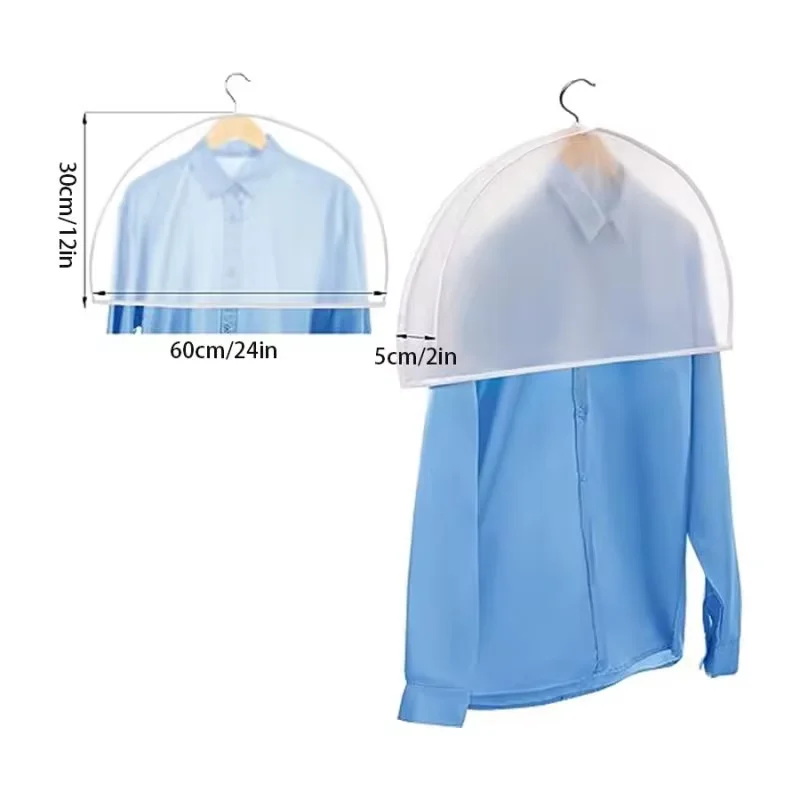6 Pcs Clear Garment Bag Suit Bags Hanging Dust-Proof Clothes Cover Bag with Zipper for Suit, Coat, Dress Closet Clothes Storage 2