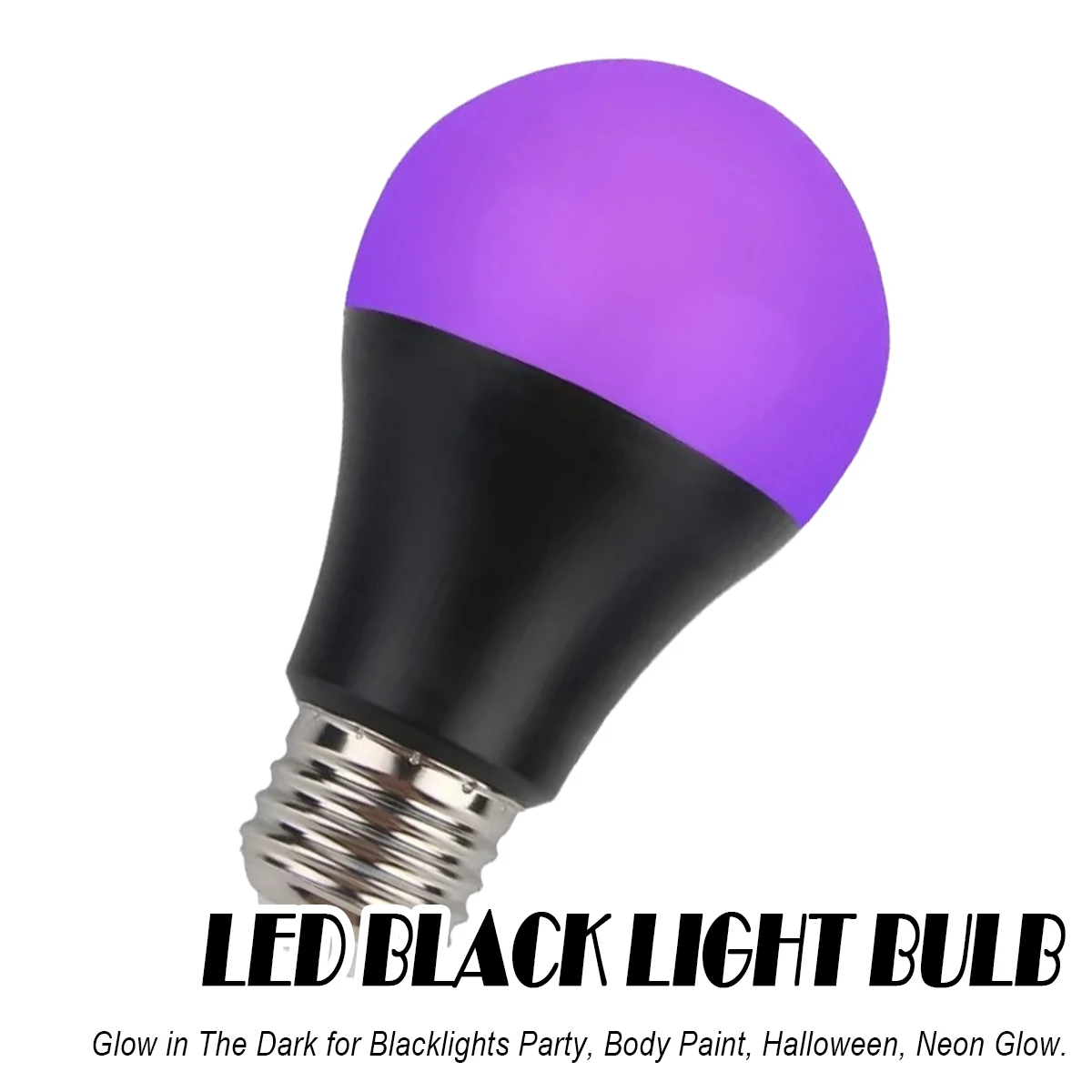 395NM E27 A19 Black Light Led Bulb 9W The Lamps Lamp Party Angle Decorative Globe UV Beam In Makeup White/Black Shell Atmosphere black light bulbs