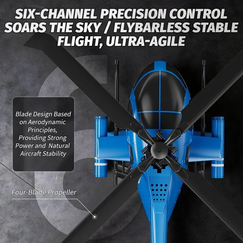 2026 New RC Helicopter MD500  6CH Aileron-free Design Fighter Jet With Brushless Motor Hughes Little Bird Professional Drone Toy - 3
