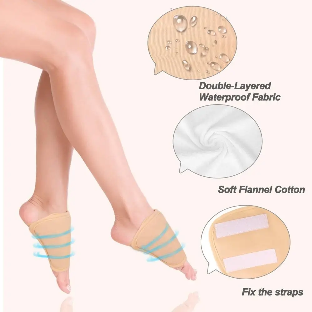 Pair of Castor Oil Packs Soft Organic Cotton Reusable Essential Oil Care Aid Packs Elastic Strap Organic Castor Pack Feet