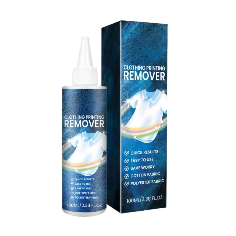 100ml Clothing Printing Remover Quick Result Fabric Print Pattern Remover Suitable for T-Shirt Skirt Hoodies Canvas