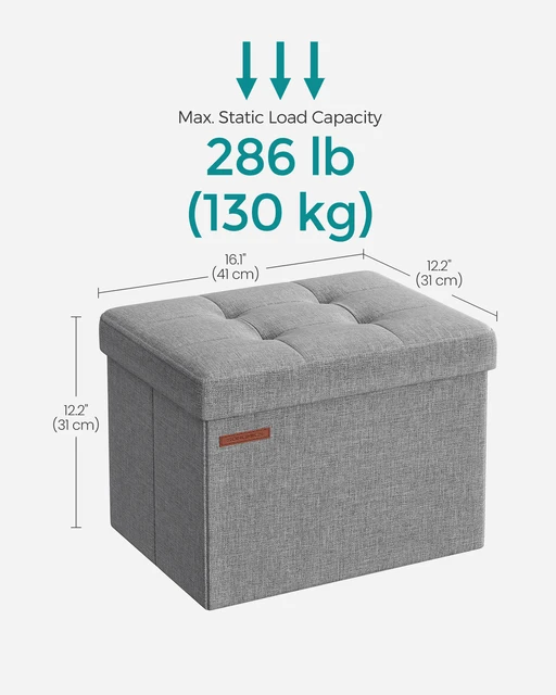 Small Folding Storage Ottoman Stool 5