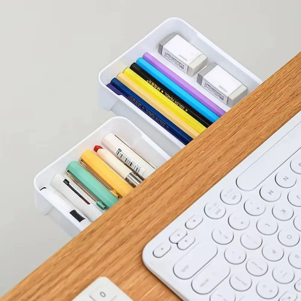 Self-Adhesive Table Shelf Storage Box Large Capacity Space-saving Under Desk Drawer Multifunction Drawer