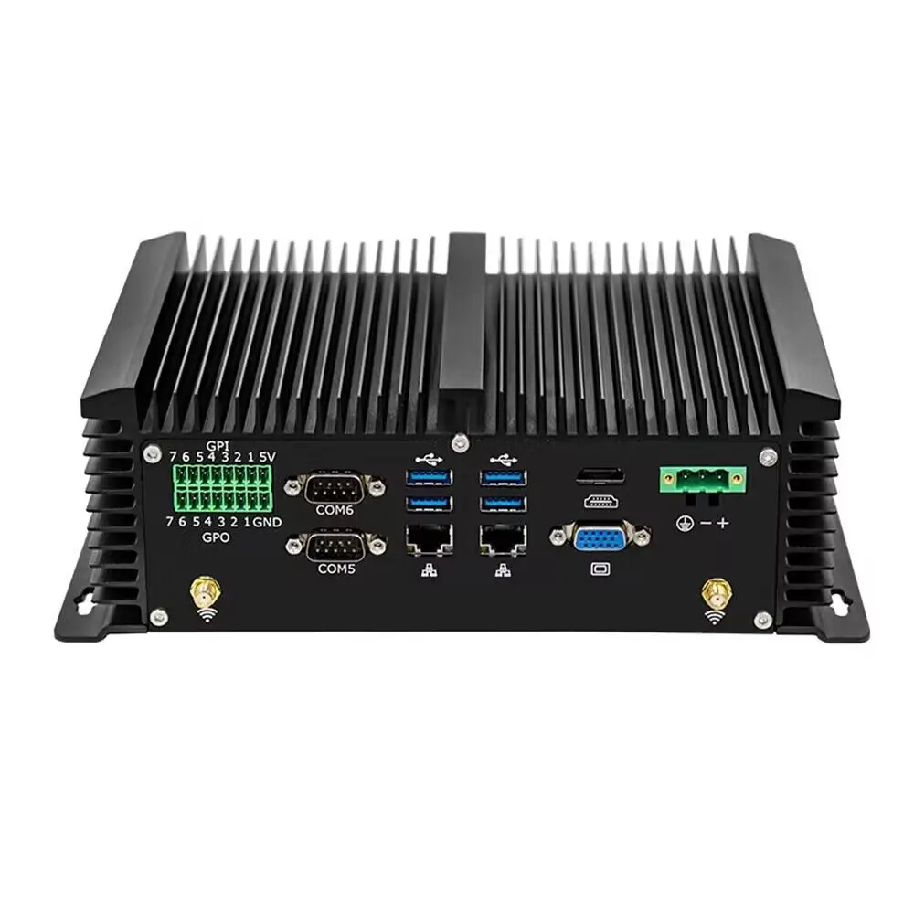 Industrial Fanless Mini PC Intel i7 10610U i5 10210U Rugged Computer 10*USB 6*COM HDMI VGA 14*GPIO 4*RJ45 LAN 4G SIM WIFI 4