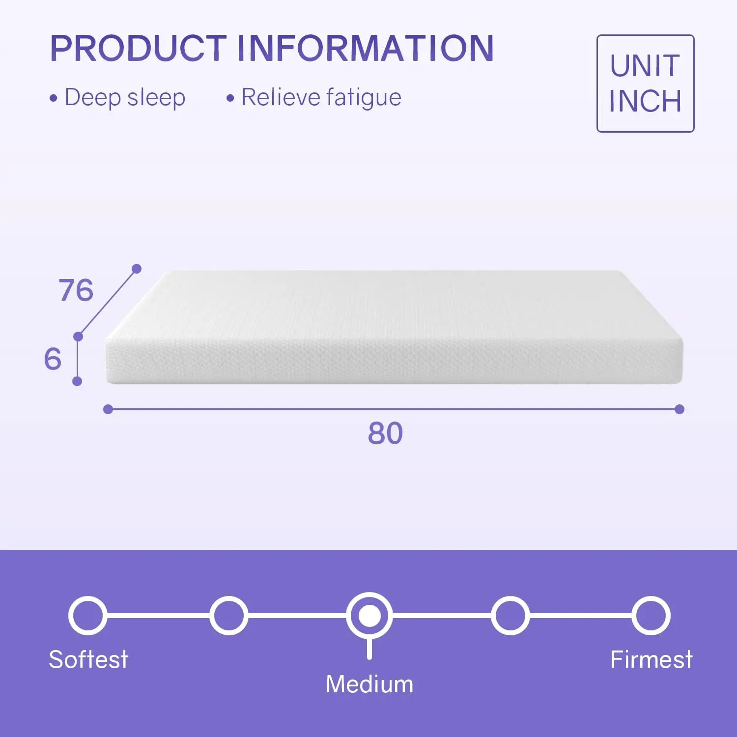King Size Mattress Fiberglass Free 6 Inch Green Tea Cooling ,Medium-Firm,Pressure ,CertiPUR-US Certified,White 2