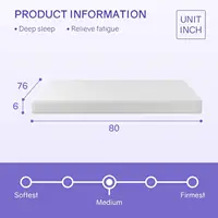 King Size Mattress Fiberglass Free 6 Inch Green Tea Cooling ,Medium-Firm,Pressure ,CertiPUR-US Certified,White 2