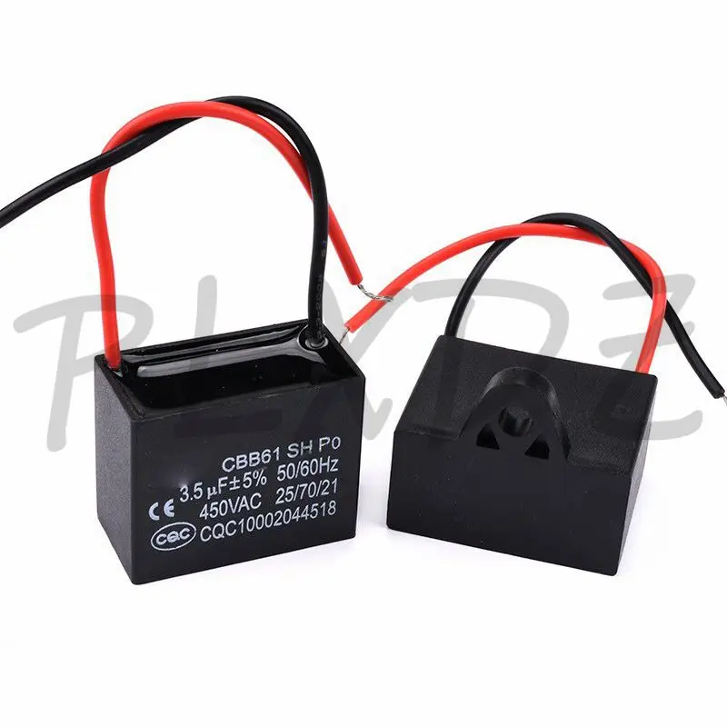 CBB61 Fan starting capacitor fan capacitor cbb capacitor 450V 0.8/1/1.2/1.5/2/2.5/3/3.5/4/4.5/5/6/7/8/10/12/14/15/16/18/20/25UF Range hood fan capacitor