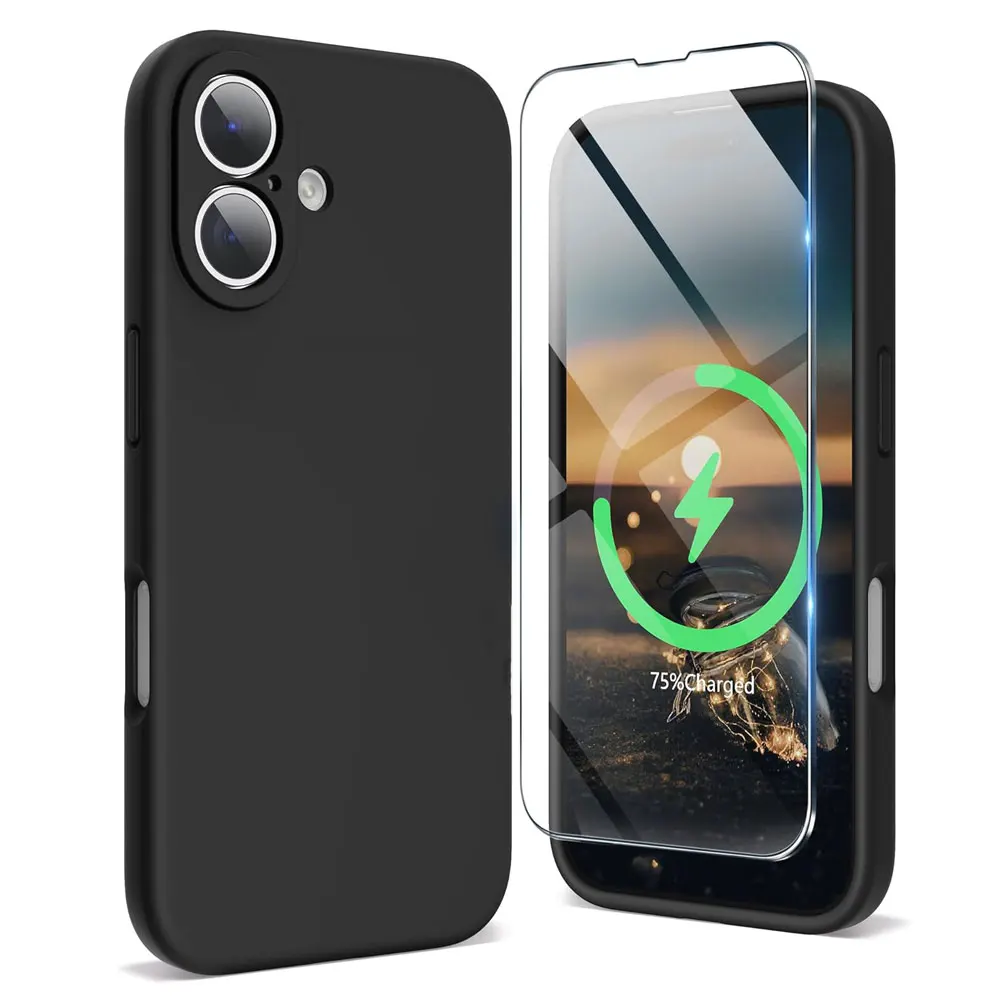 Transparent Shockproof Soft TPU Case with Tempered Glass Slim Cover