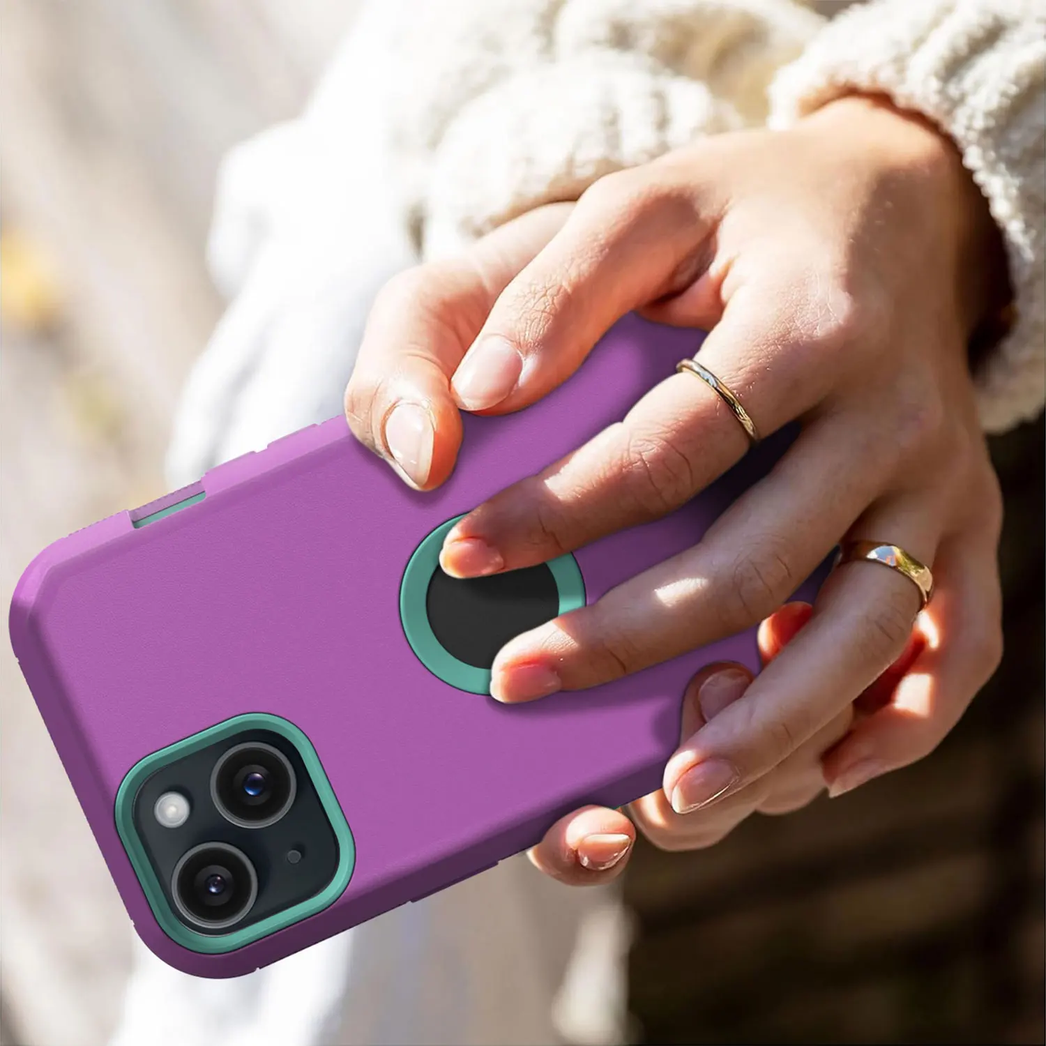 iPhone 14 Purple Shockproof Rugged Case 5
