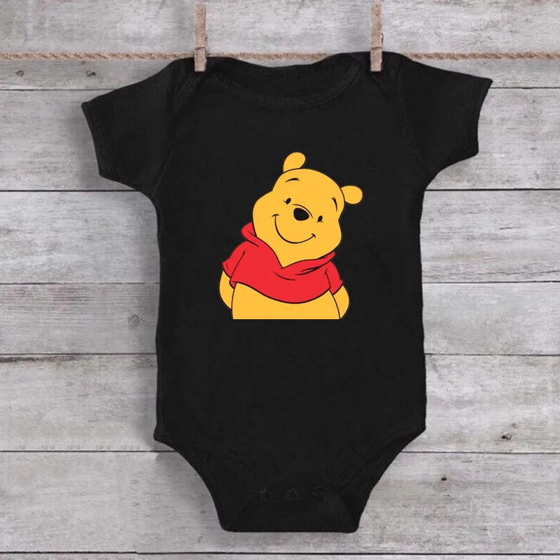 Cartoon Winnie Baby Bodysuit 100% Cotton Newborn Infant Boys Girls Clothes Summer Short Sleeve Baby Romper 3