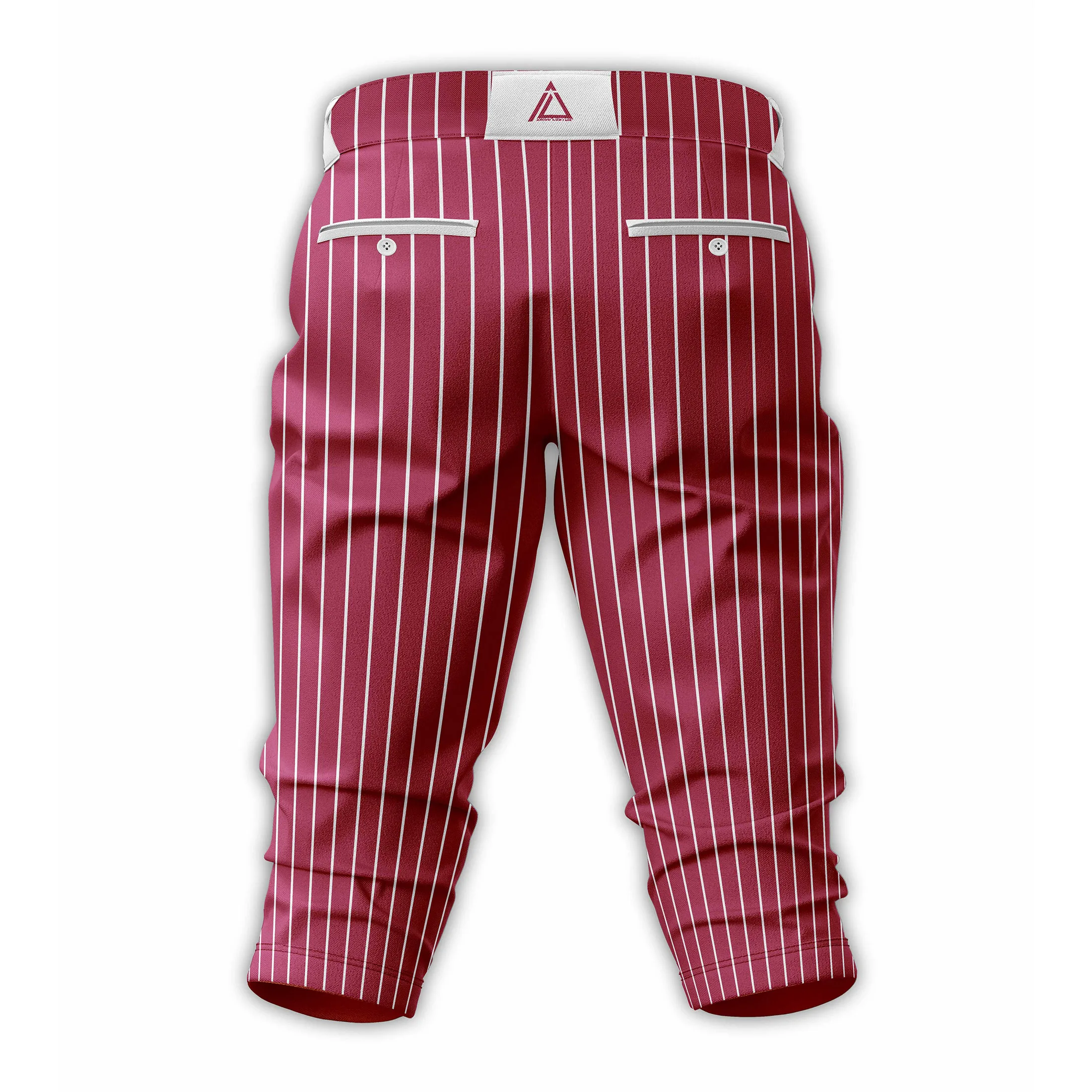 Professional Twill Baseball Middle Pants with Zipper Fly for Adults-Slim-fit Cropped Softball Trousers