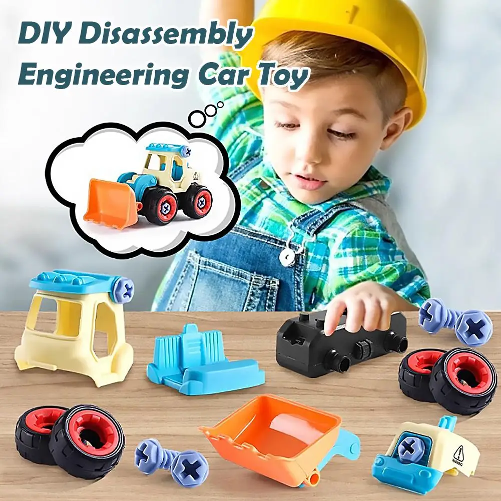 ABS 엔지니어링 차량 조립 장난감 145cm DIY 조립 세트(스크류드라이버 포함) 어린이용 이동식 바퀴 3세 이상 부모-자녀 놀이 H4E7