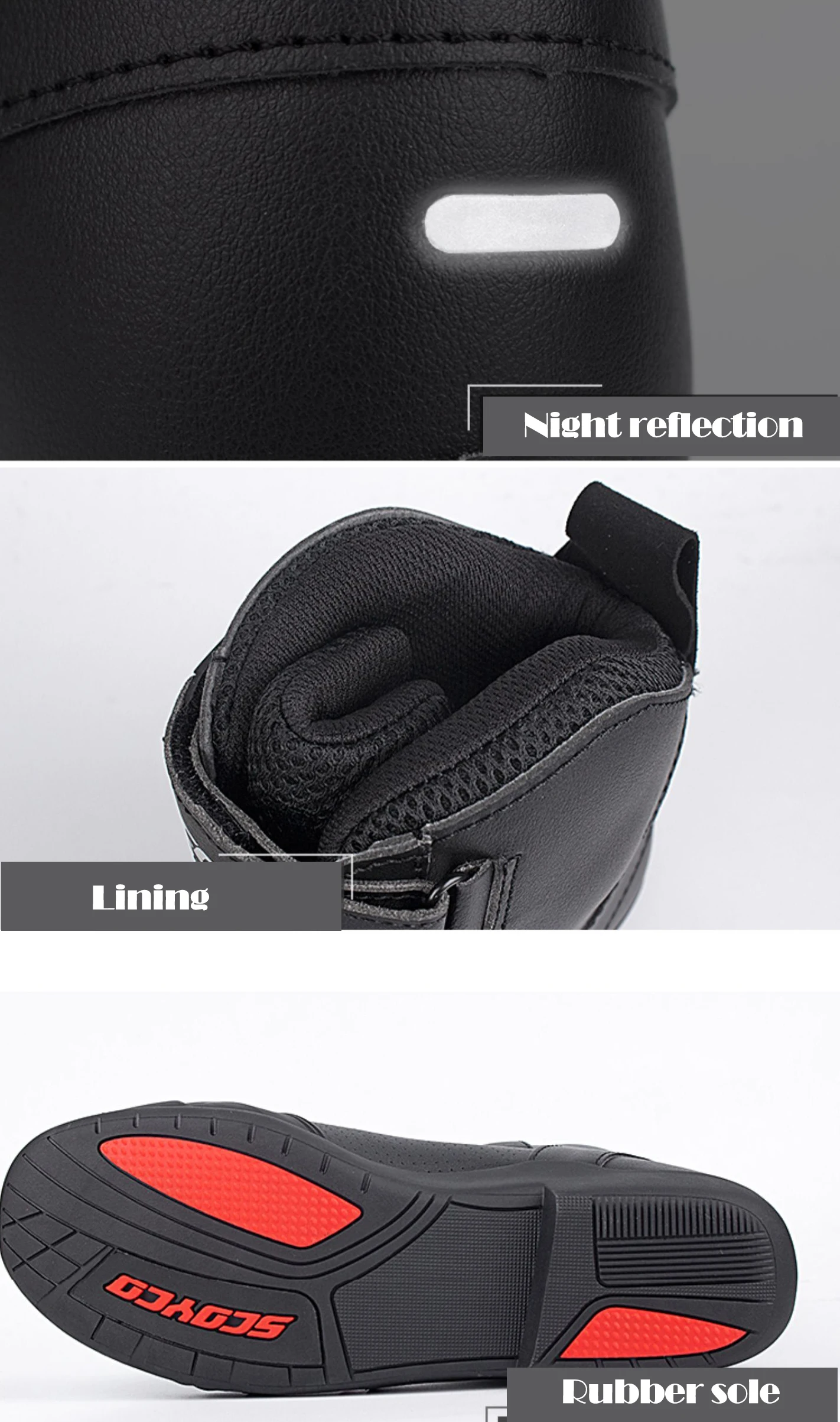 SCOYCO أحذية الدراجات النارية بوتاس موتو من الجلد...