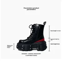 Leather Heightened 10cm Thick-soled Men's High-top British Style 2025 New Trendy Men's Boots Ruffian Handsome - Image 4