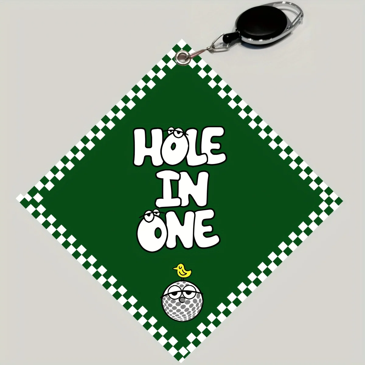 Stylish Double-Sided Green Golf Towel with Retractable Hook - Creative Gift