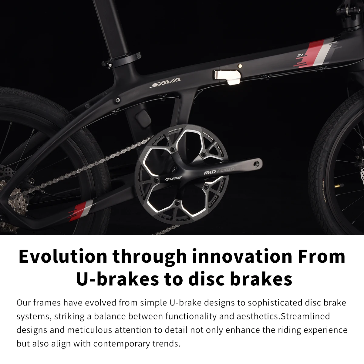 SAVA Z1 Carbon Folding Bike 20 Inch 9 Speed Hydraulic Disc Brake Adjustable Seat - Image 2