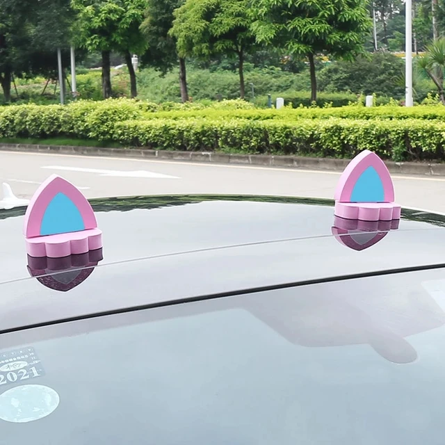 Car Roof Decoration External Doll Modification Personality Lovely Rabbit Cartoon Cat Ear Female Women's Car Products 3D Stickers 1