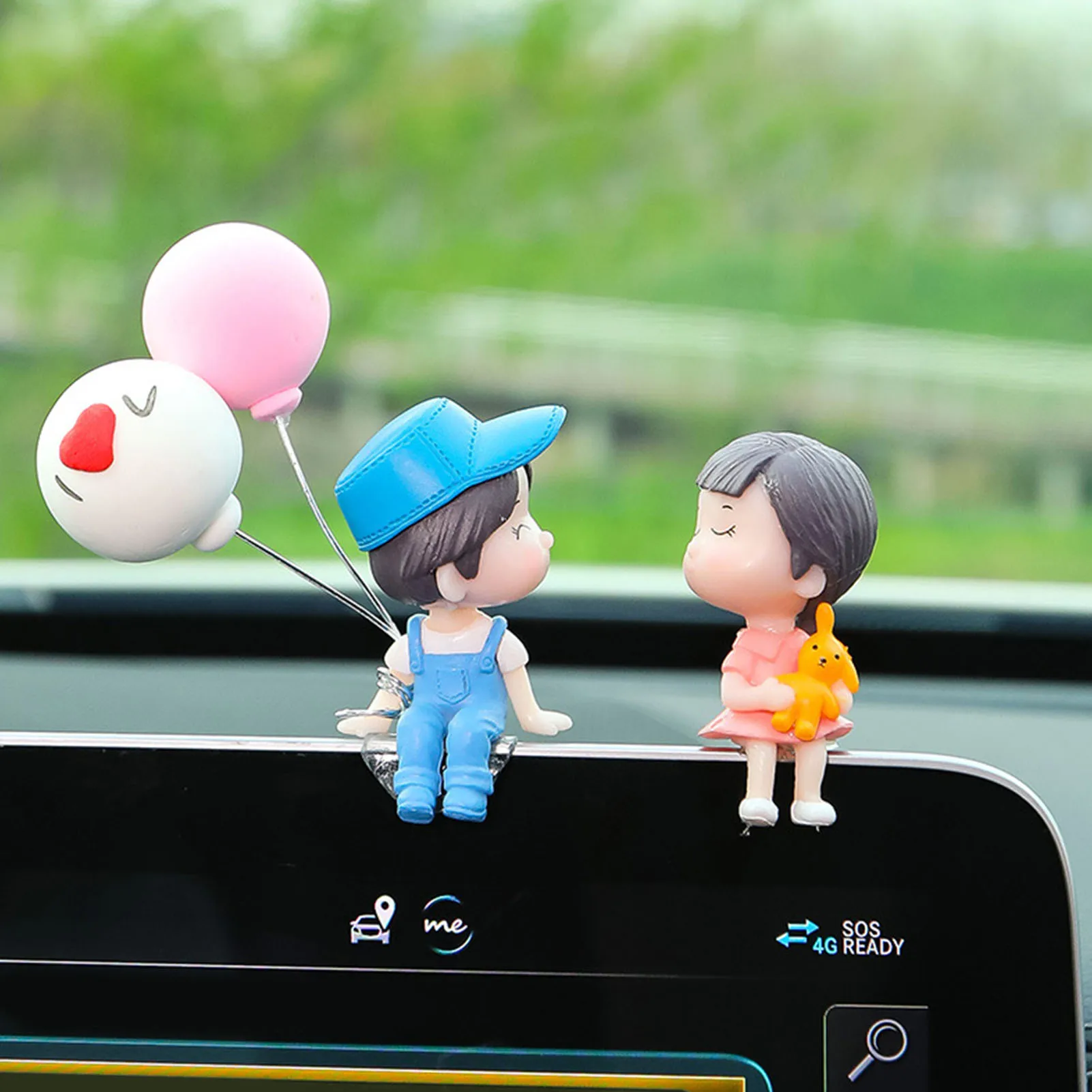 Car Decoration Cute Cartoon Couples Car Accessorie Action Figure