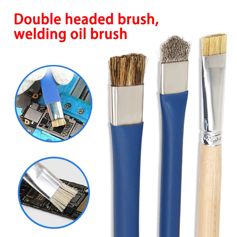 Double Headed Safe Clean Brush For Mobile Phones Motherboard PCB Welding Pad Stiff Brush Oil Flux Clean Tools