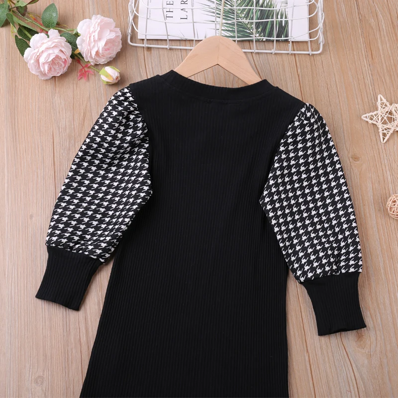 Humor Bear Long Sleeve Children Dress Autumn Fashion Style Baby Girls Dress Party Princess Kids Children Clothes