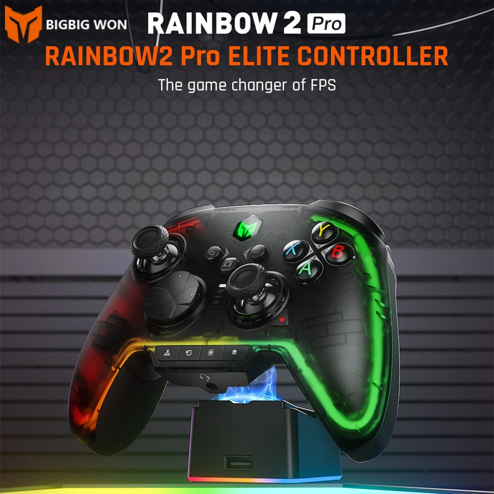 

Original BIGBIG WON Elite Gaming Controller Rainbow 2 Pro BT Wireless Bluetooth Gamepad For PC/Switch/ANDROID/IOS Mobile Phone