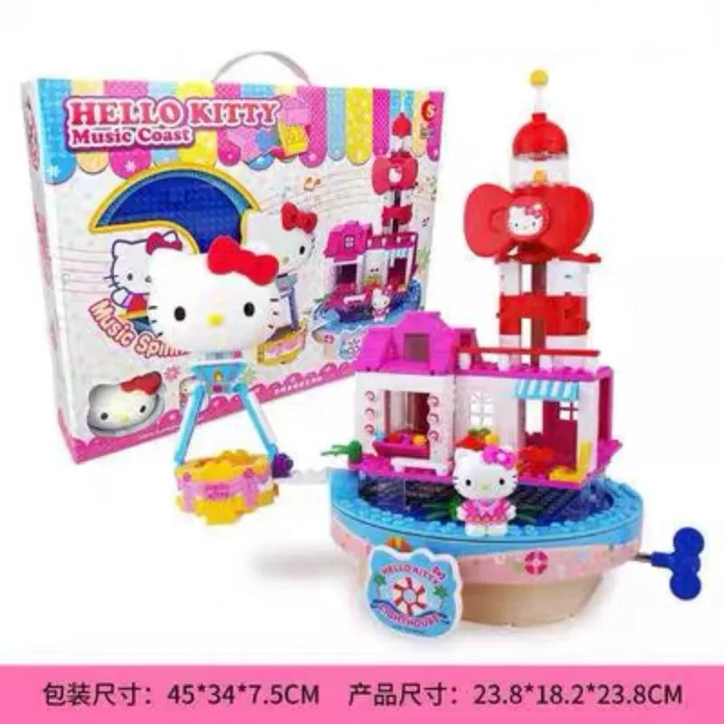 Sanrio Series HelloKitty Music Boxes Playground Ferris Wheel Carousel Pirate Ship Music Box Toys Gifts