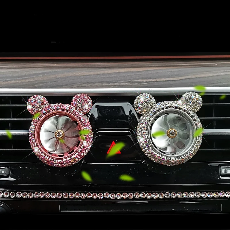 Cute Cartoon Ballet Girl Diamond Flower Car Perfume Clip Air