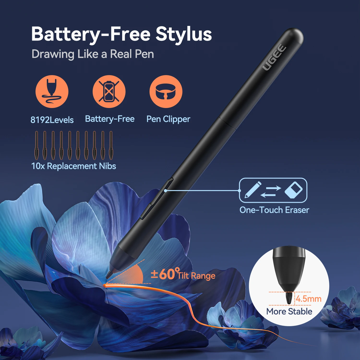 UGEE S640 그래픽 태블릿, 디지털 펜 패드, 쓰기 드로잉 보드, 8192 스타일러스, 안드로이드 윈도우 맥 노트북용, 6 인치