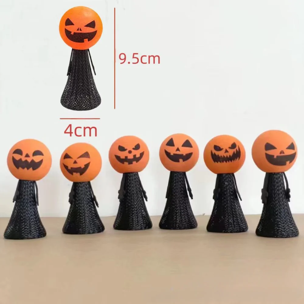 10Pc Cute Funny Halloween Pumpkin Jumping Doll Finger Puppet for Kids Birthday Party Favors Goodie Piniata Filler Halloween Gift