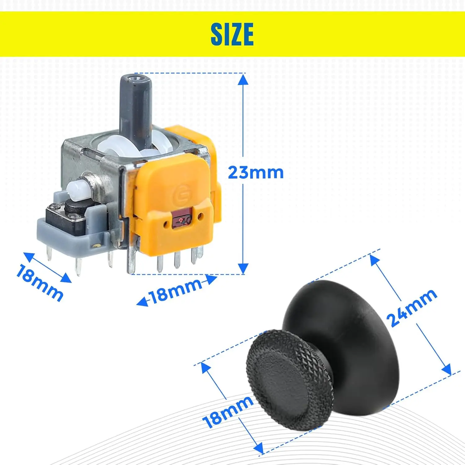 مجموعة قطع غيار عصا التحكم التناظرية ثلاثية الأبعا...