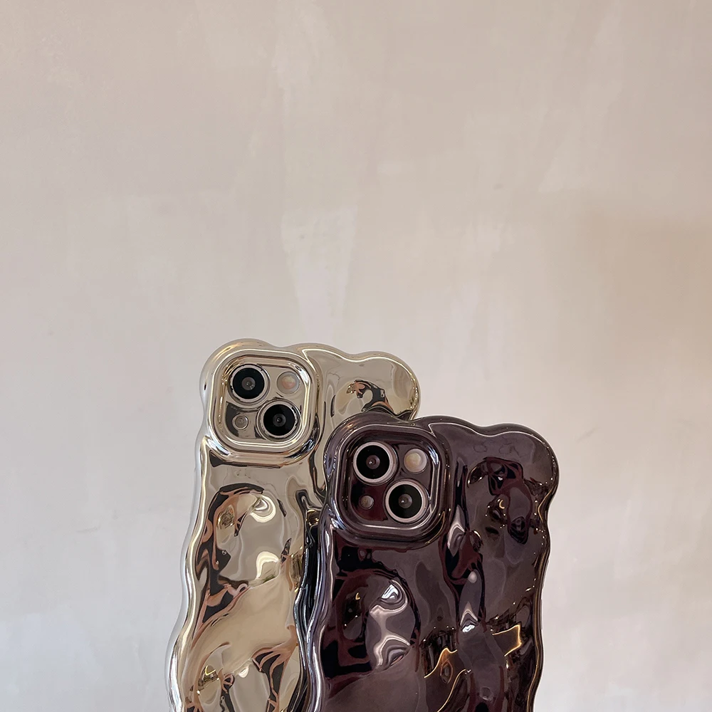 3D-Handyhülle mit Blasenwellenmuster für iPhone 17, Air 16, 15, 14, 13, 12, 11 Pro Max 14pro, galvanisierte, weiche, stoßfeste Rückseite – Detail 12