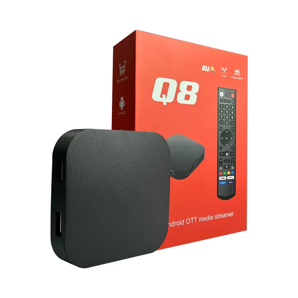 

ТВ-приставка Q8 android 11 amlogic с голосовым дистанционным управлением BT5.0 2023g 5 ГГц двойной Wi-Fi медиаплеер 4K телеприставка 2,4